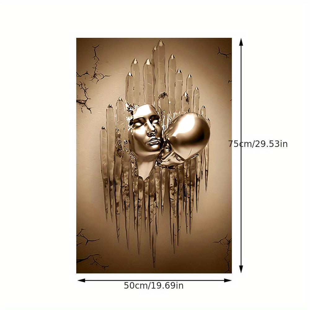 Love Couples Kissing Hug Abstract Canvas Painting - 1pc Wall Art for Bathroom Bedroom Office Living Room Home Decor - No Frame