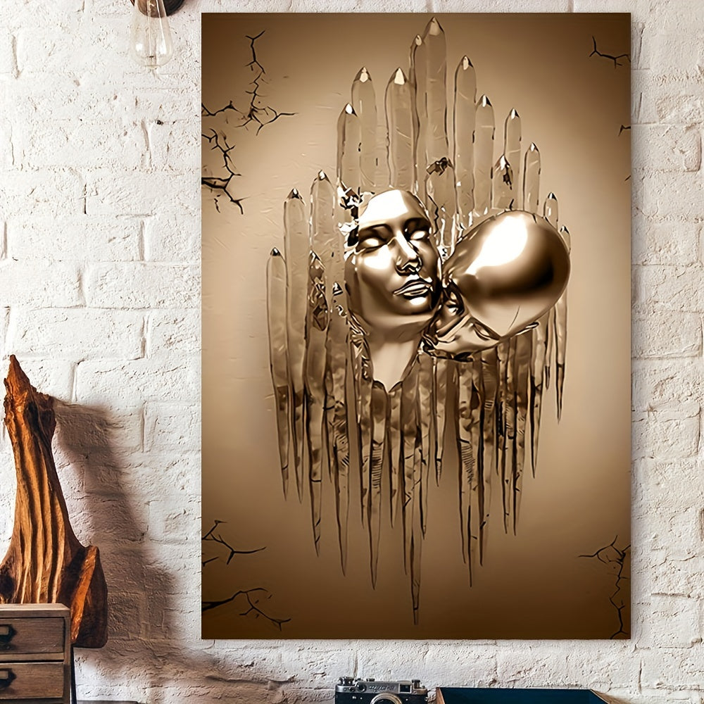 Love Couples Kissing Hug Abstract Canvas Painting - 1pc Wall Art for Bathroom Bedroom Office Living Room Home Decor - No Frame