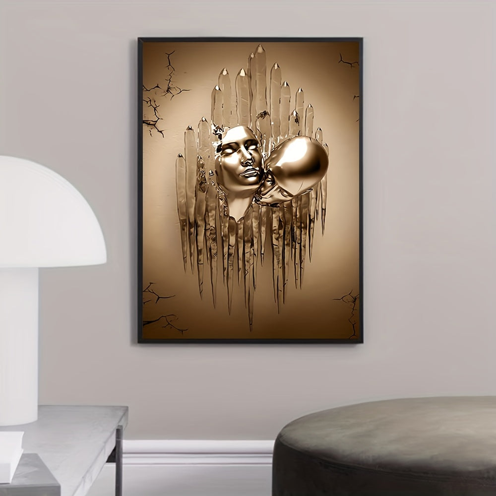 Love Couples Kissing Hug Abstract Canvas Painting - 1pc Wall Art for Bathroom Bedroom Office Living Room Home Decor - No Frame