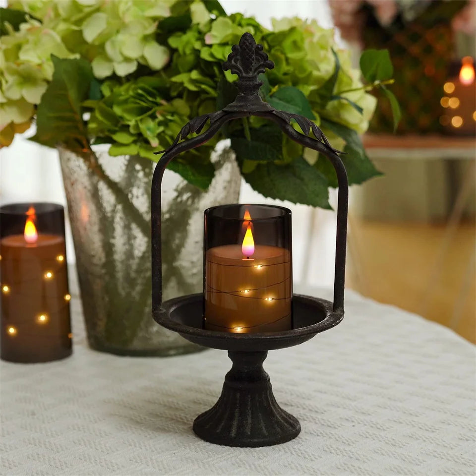 3Pcs Flameless LED Electronic Candle Dropping Wax Tea Light Realistic Flames Led Lamp Christmas Halloween Wedding Home Decor