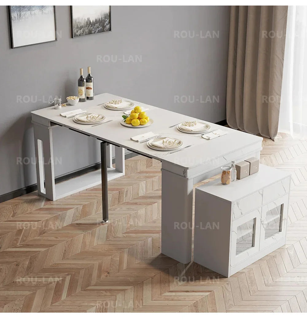 Modern Extendable Dining Table Rectangle Sideboard With Storage Kitchen Table Mesas De Comedor Mesa De Comedor Mesa Plegable