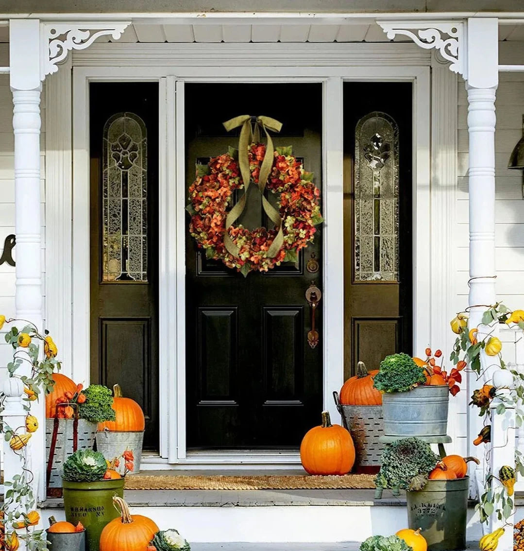 Christmas Indoor & Outdoor Decorations, Autumn Flowers, Thanksgiving Wreaths, Restaurant Party Holiday Wreath Door Decor