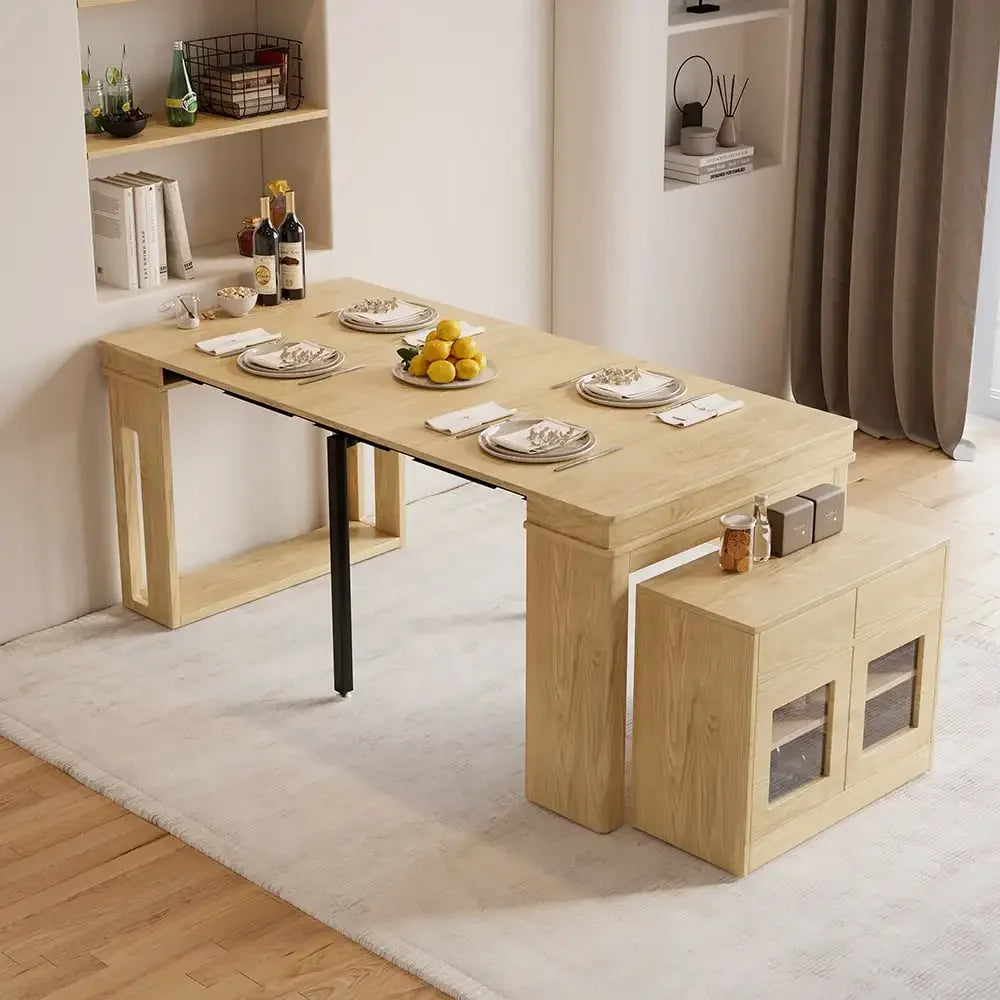 Modern Extendable Dining Table Rectangle Sideboard With Storage Kitchen Table Mesas De Comedor Mesa De Comedor Mesa Plegable