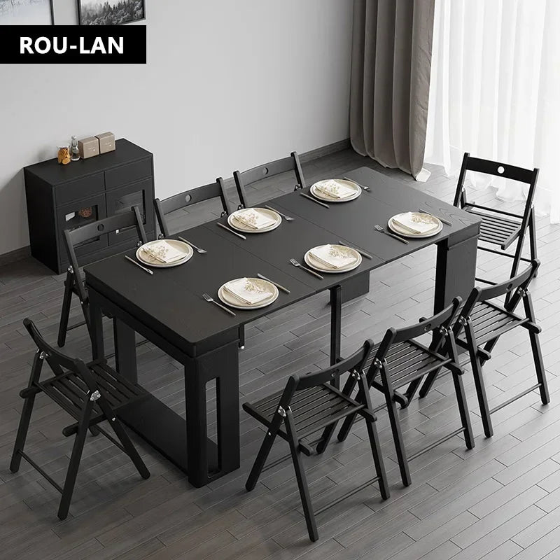 Modern Extendable Dining Table Rectangle Sideboard With Storage Kitchen Table Mesas De Comedor Mesa De Comedor Mesa Plegable