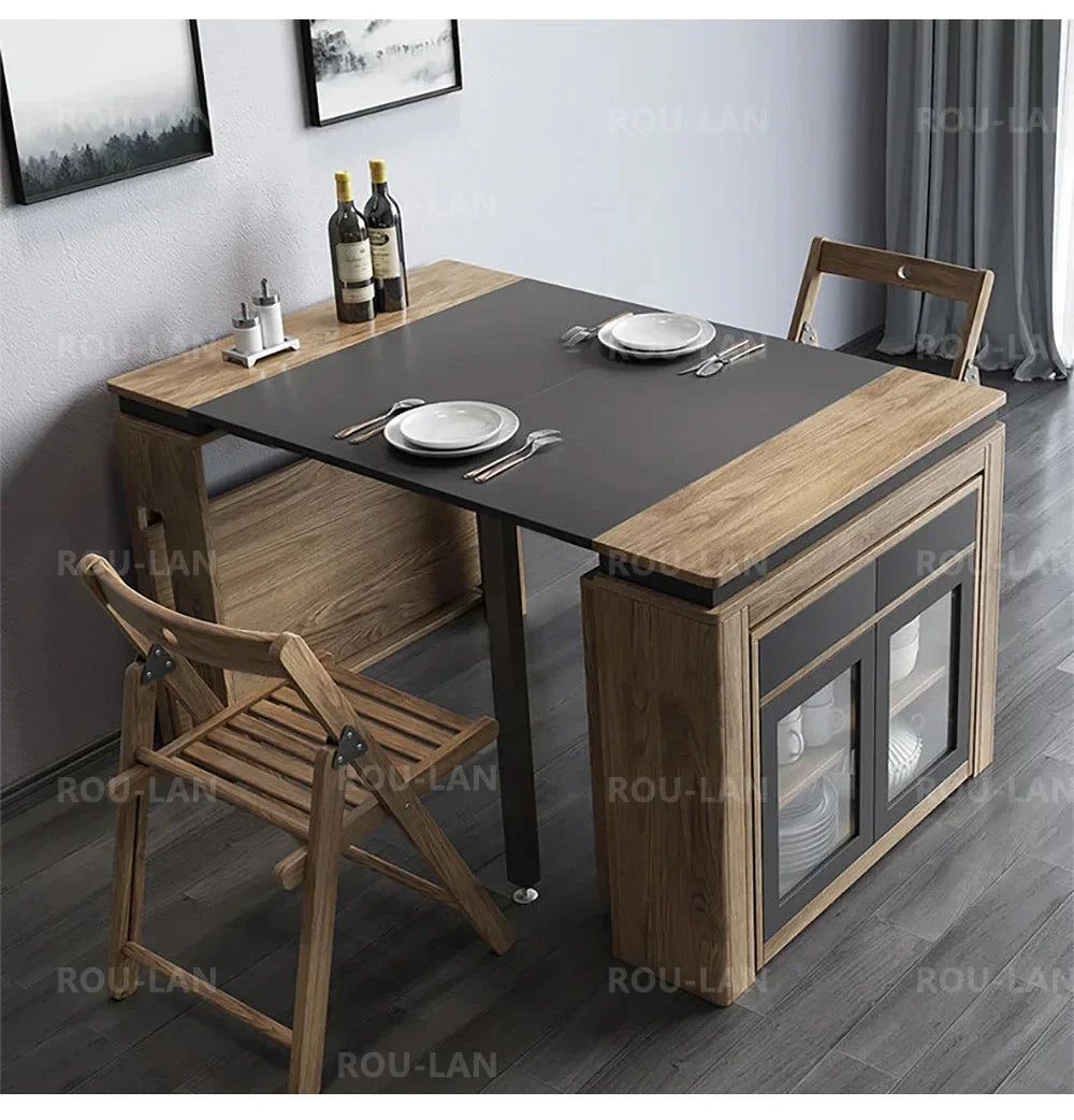 Modern Extendable Dining Table Rectangle Sideboard With Storage Kitchen Table Mesas De Comedor Mesa De Comedor Mesa Plegable
