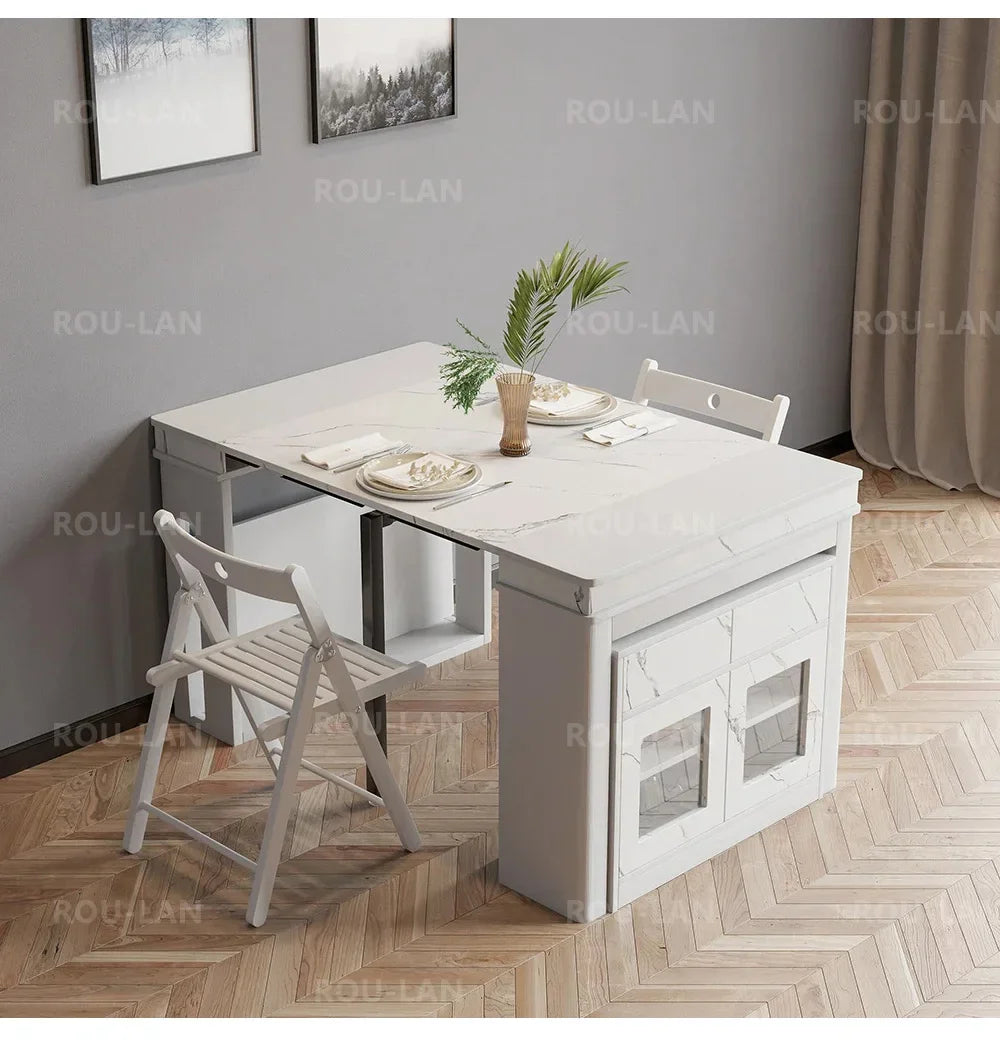 Modern Extendable Dining Table Rectangle Sideboard With Storage Kitchen Table Mesas De Comedor Mesa De Comedor Mesa Plegable