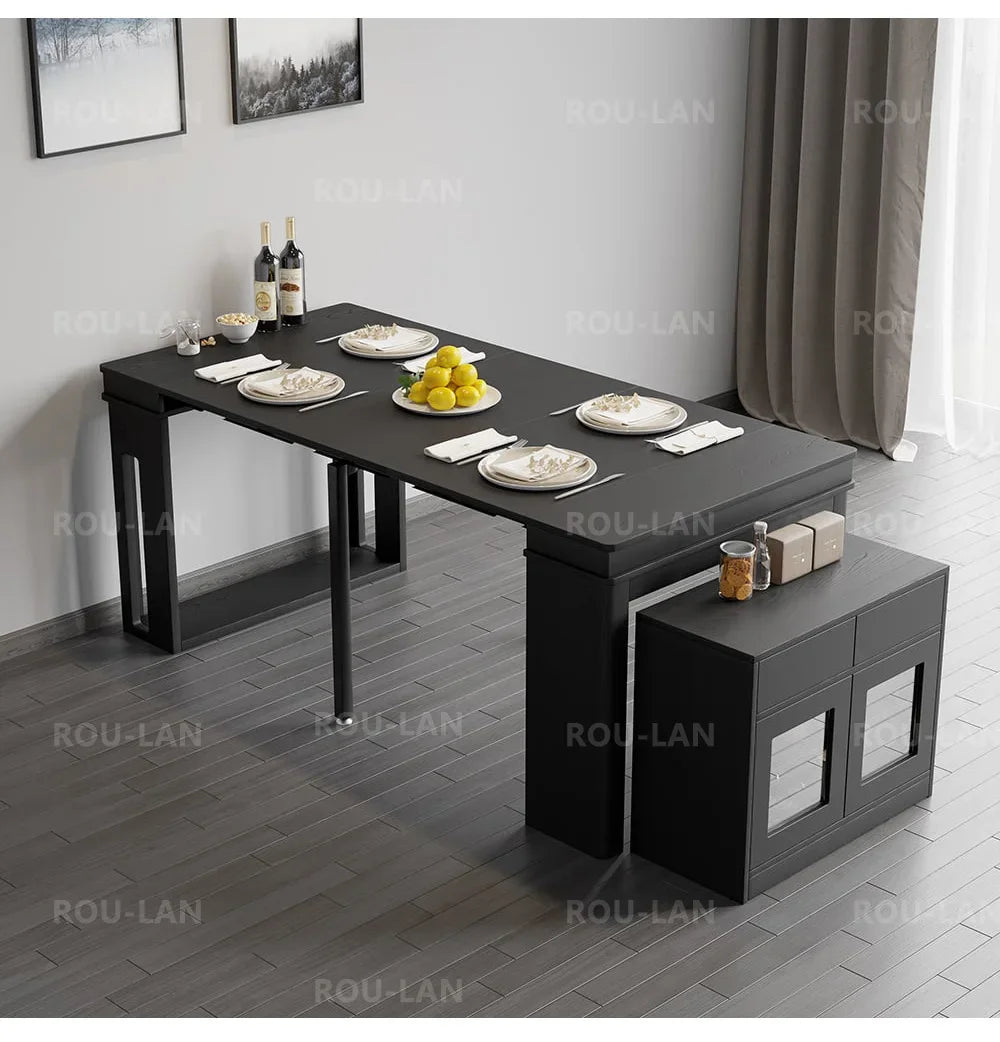 Modern Extendable Dining Table Rectangle Sideboard With Storage Kitchen Table Mesas De Comedor Mesa De Comedor Mesa Plegable