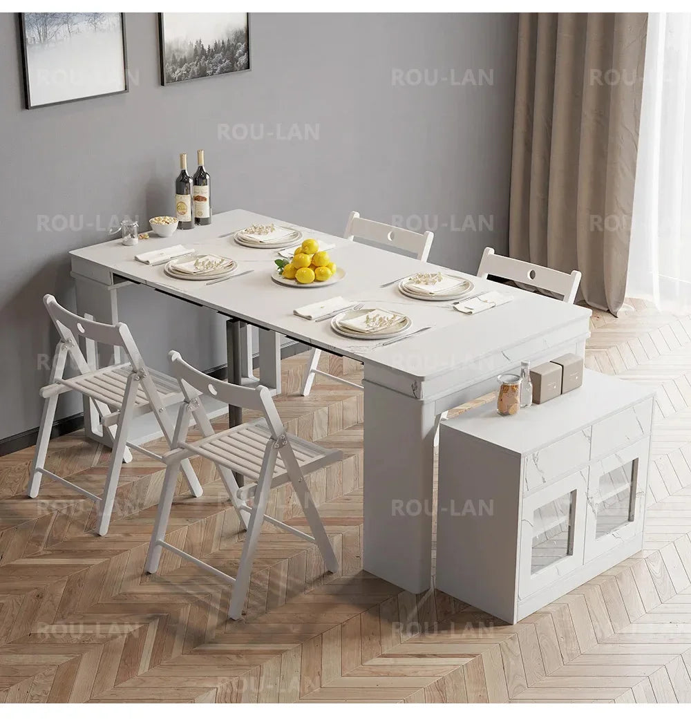 Modern Extendable Dining Table Rectangle Sideboard With Storage Kitchen Table Mesas De Comedor Mesa De Comedor Mesa Plegable
