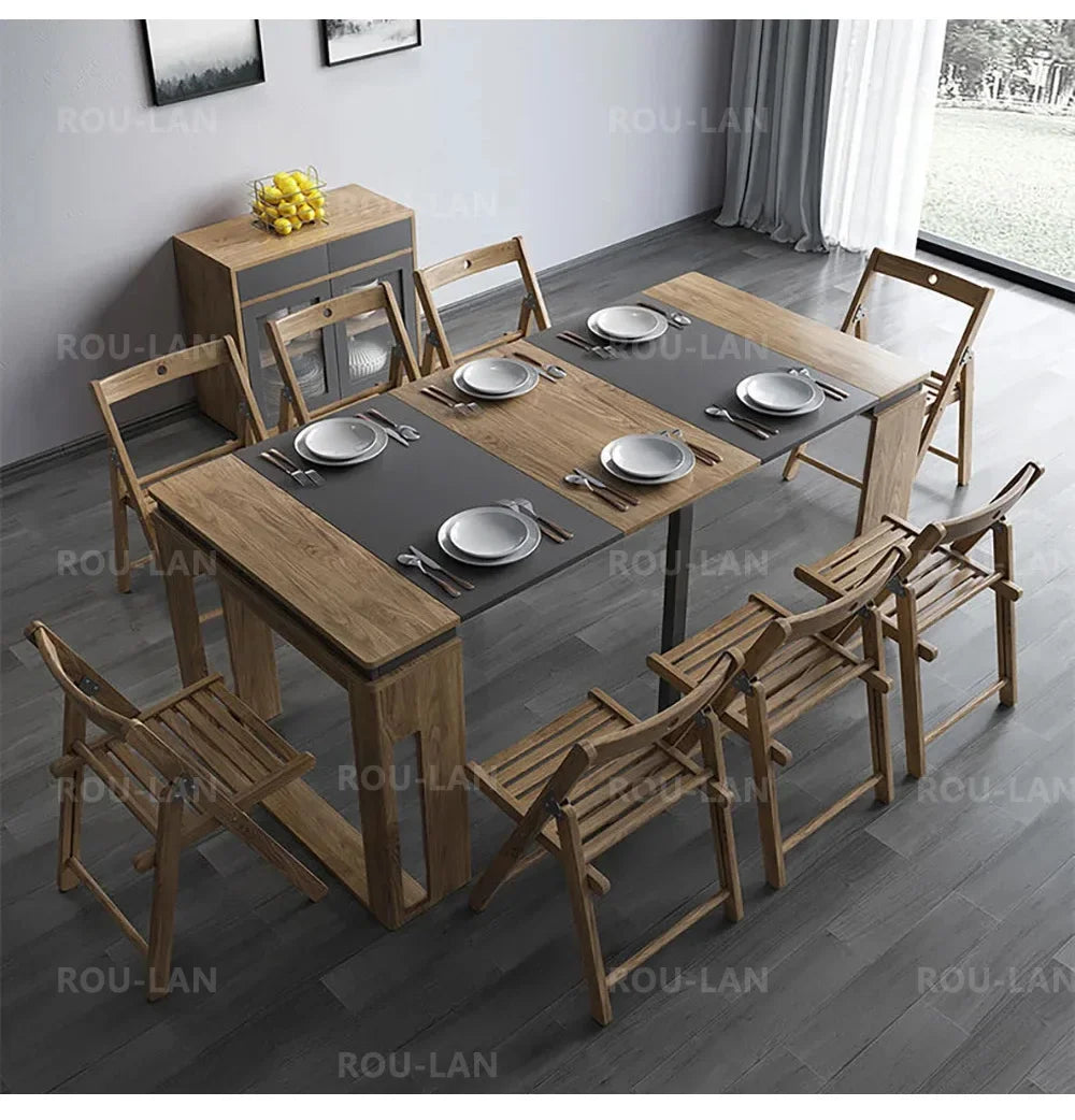 Modern Extendable Dining Table Rectangle Sideboard With Storage Kitchen Table Mesas De Comedor Mesa De Comedor Mesa Plegable