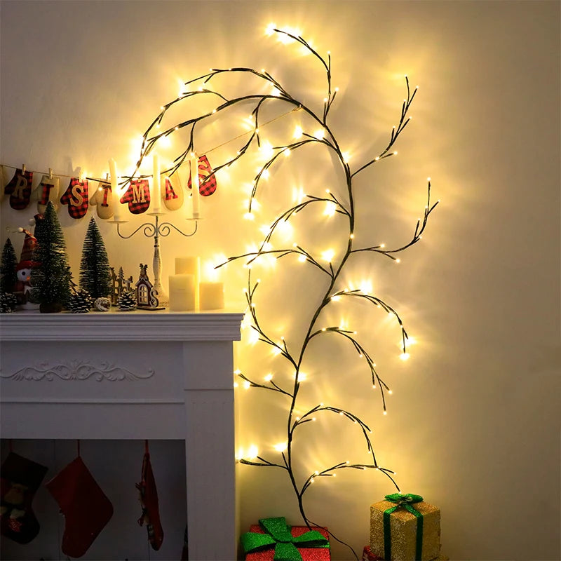 Christmas Decorations Artificial Plants Vine Tree Willow Rattan Lights 144 LED Wall Bedroom Living Room Valentine's Day Decor