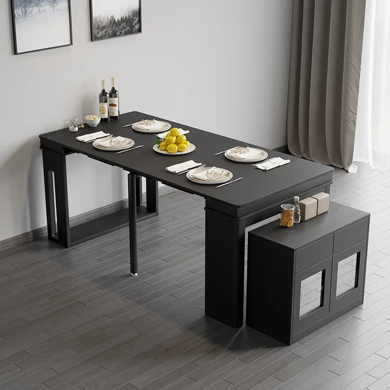 Modern Extendable Dining Table Rectangle Sideboard With Storage Kitchen Table Mesas De Comedor Mesa De Comedor Mesa Plegable