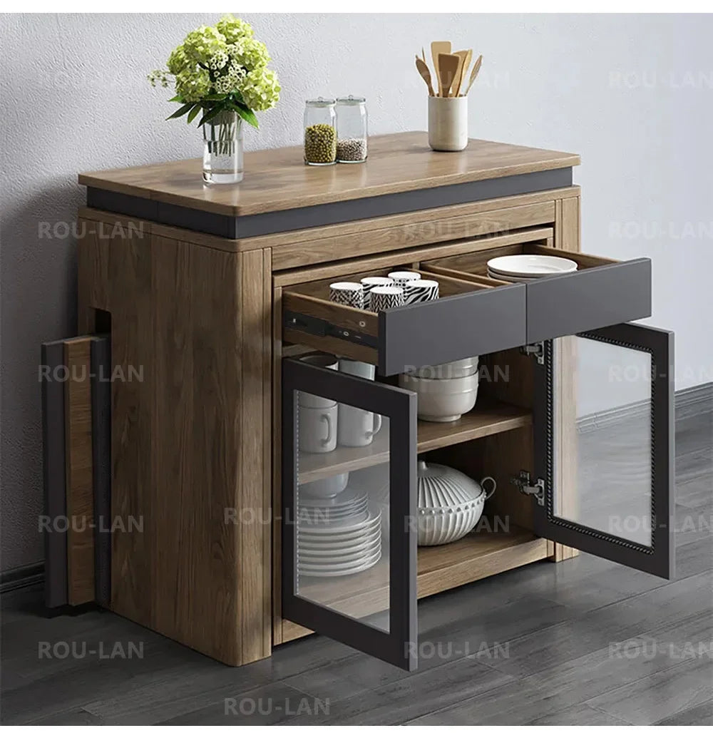 Modern Extendable Dining Table Rectangle Sideboard With Storage Kitchen Table Mesas De Comedor Mesa De Comedor Mesa Plegable