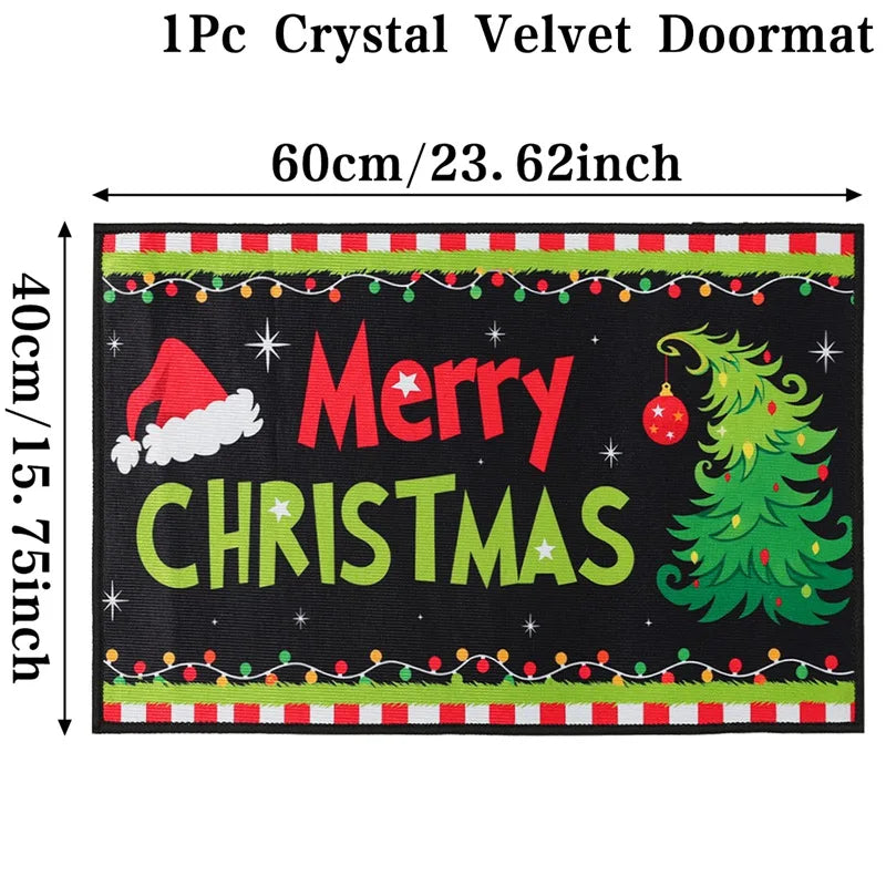 Christmas Welcome Doormat Outdoor Carpet Merry Christmas Decorations For Home 2025 Navidad Xmas Ornament Gifts New Year Decor