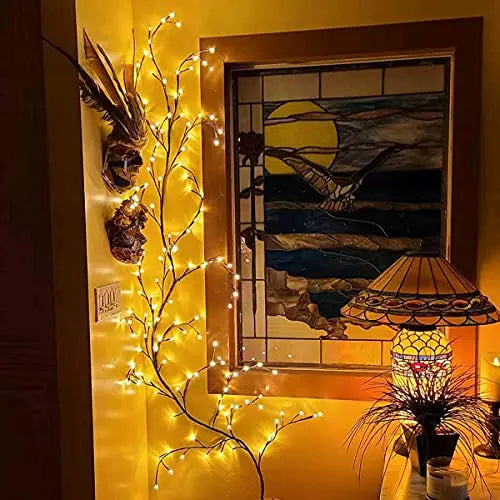 Christmas Decorations Artificial Plants Vine Tree Willow Rattan Lights 144 LED Wall Bedroom Living Room Valentine's Day Decor