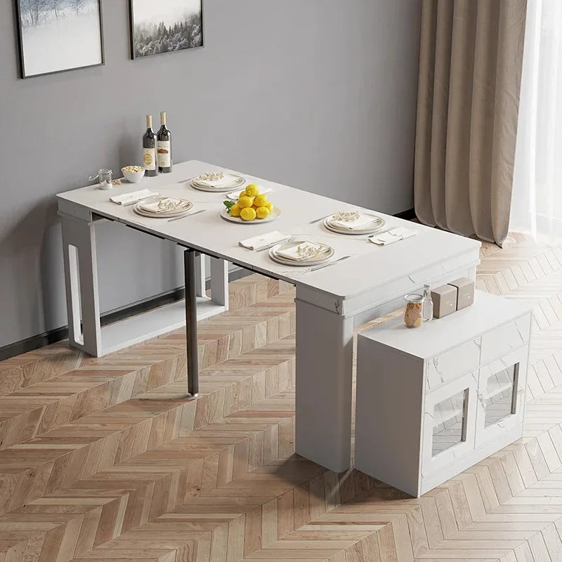 Modern Extendable Dining Table Rectangle Sideboard With Storage Kitchen Table Mesas De Comedor Mesa De Comedor Mesa Plegable
