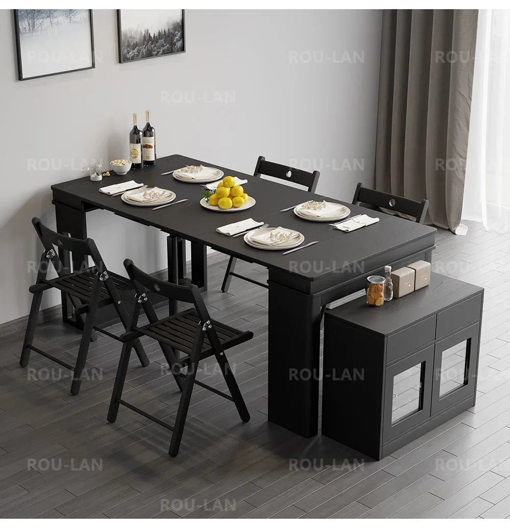 Modern Extendable Dining Table Rectangle Sideboard With Storage Kitchen Table Mesas De Comedor Mesa De Comedor Mesa Plegable