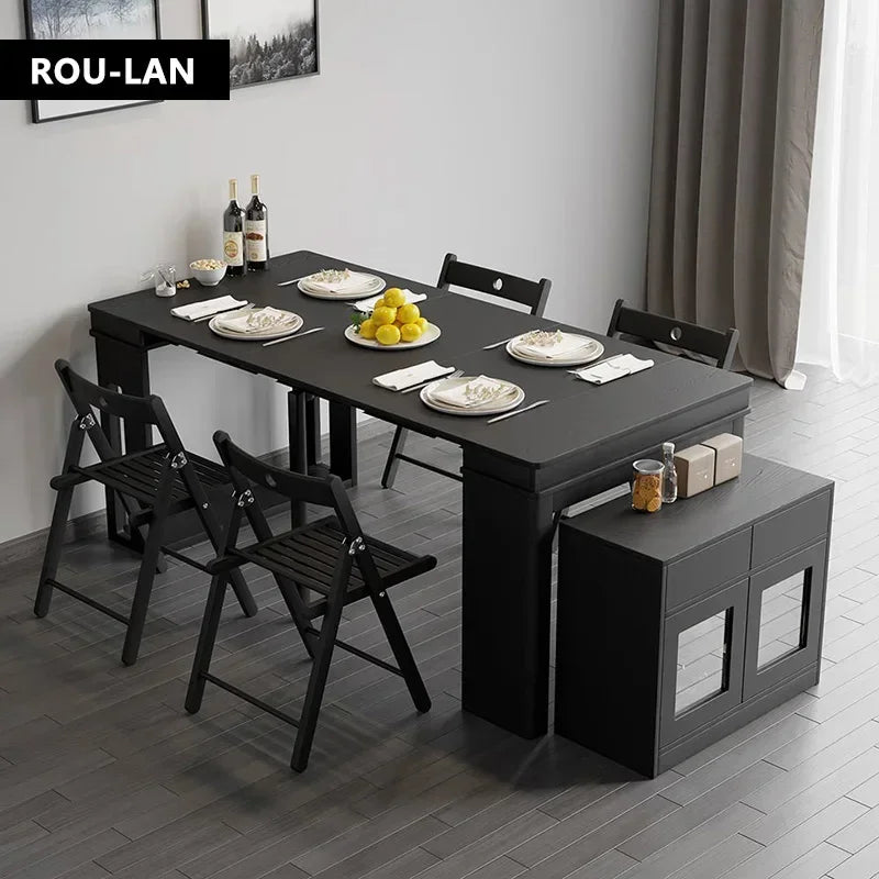 Modern Extendable Dining Table Rectangle Sideboard With Storage Kitchen Table Mesas De Comedor Mesa De Comedor Mesa Plegable