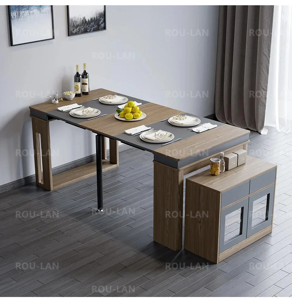 Modern Extendable Dining Table Rectangle Sideboard With Storage Kitchen Table Mesas De Comedor Mesa De Comedor Mesa Plegable