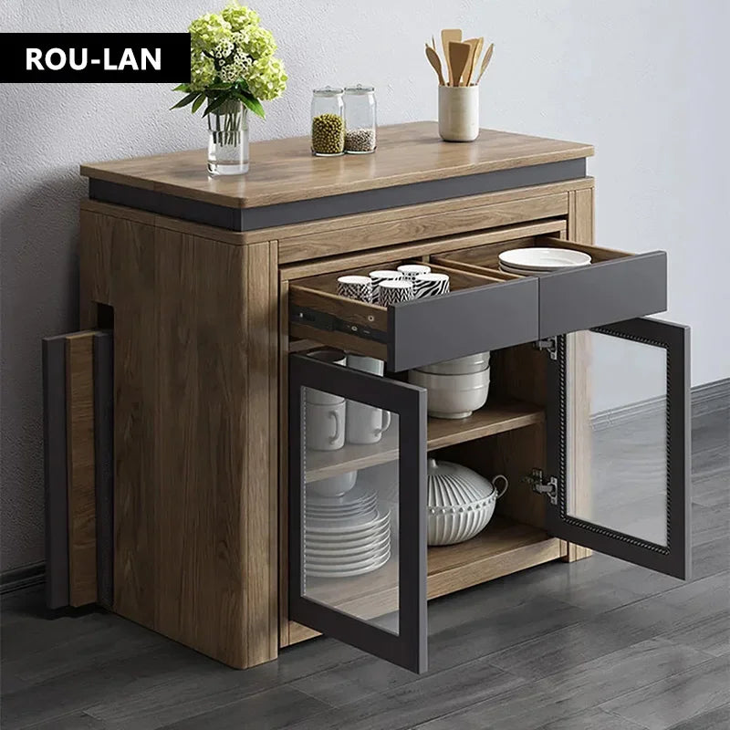 Modern Extendable Dining Table Rectangle Sideboard With Storage Kitchen Table Mesas De Comedor Mesa De Comedor Mesa Plegable