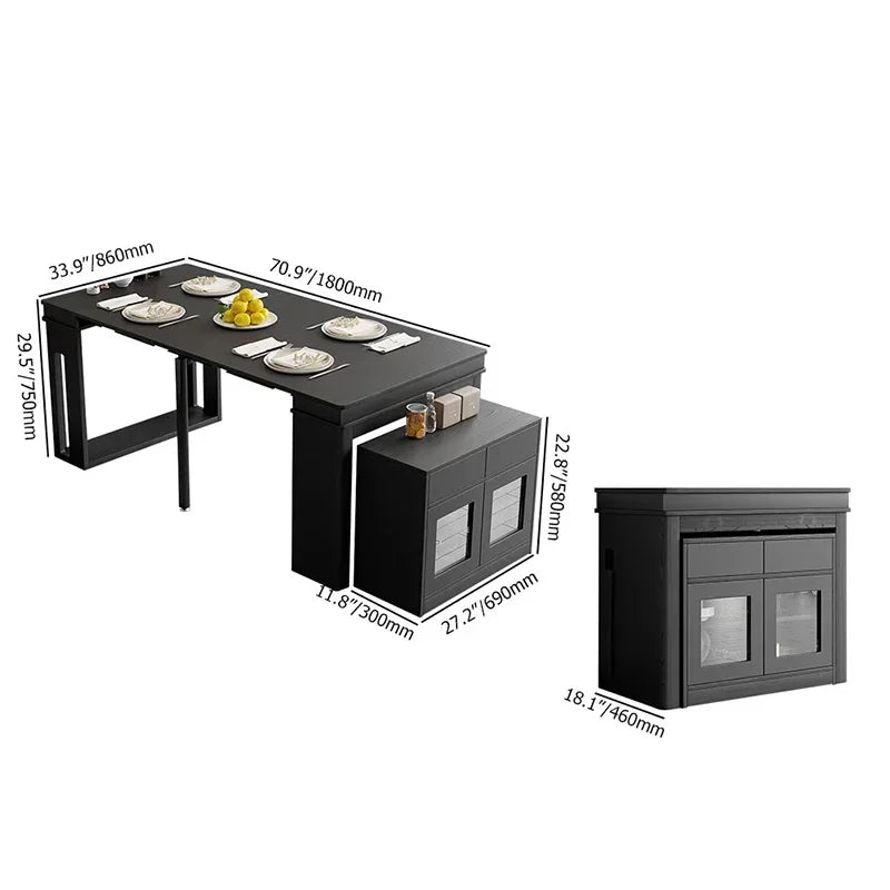 Modern Extendable Dining Table Rectangle Sideboard With Storage Kitchen Table Mesas De Comedor Mesa De Comedor Mesa Plegable