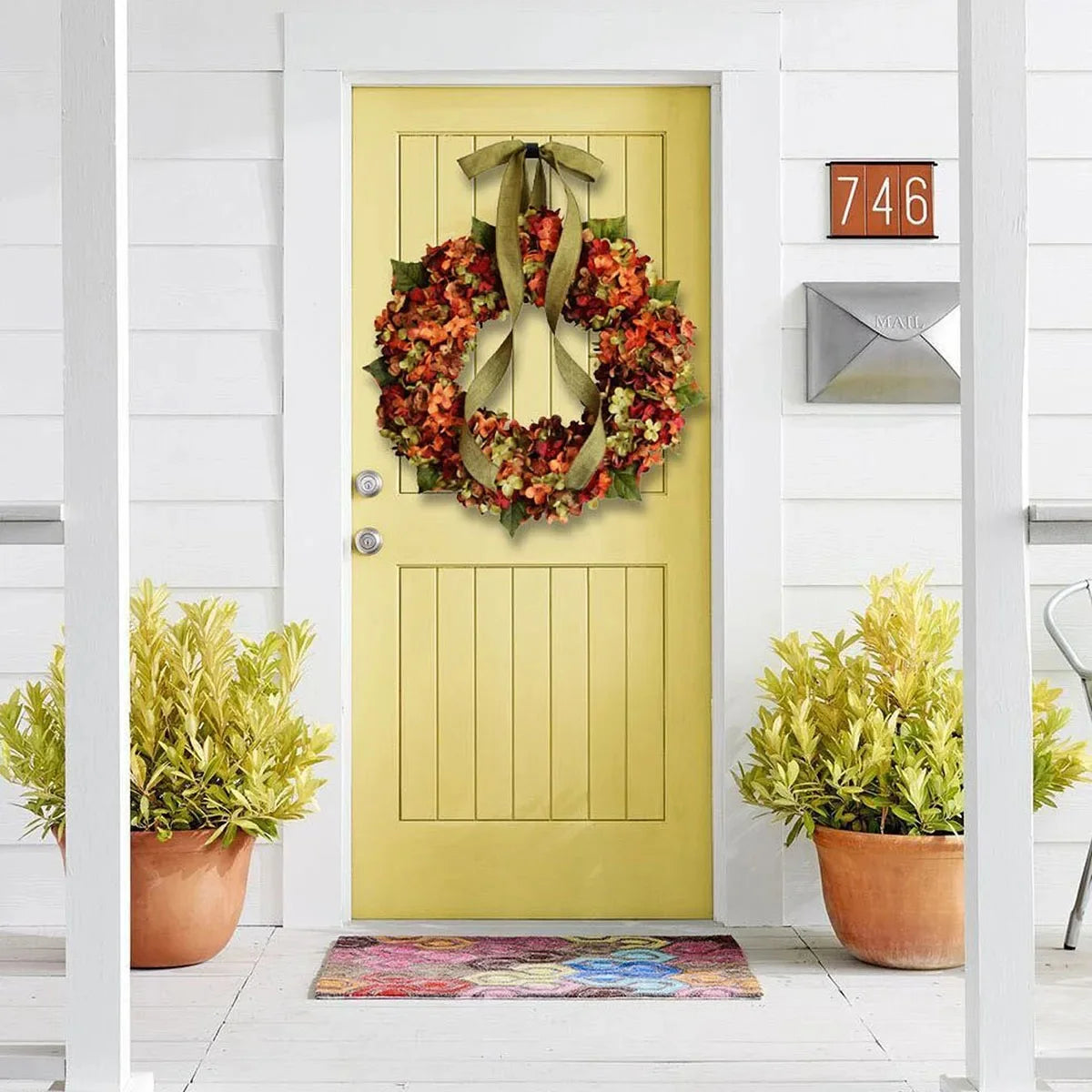 Christmas Indoor & Outdoor Decorations, Autumn Flowers, Thanksgiving Wreaths, Restaurant Party Holiday Wreath Door Decor