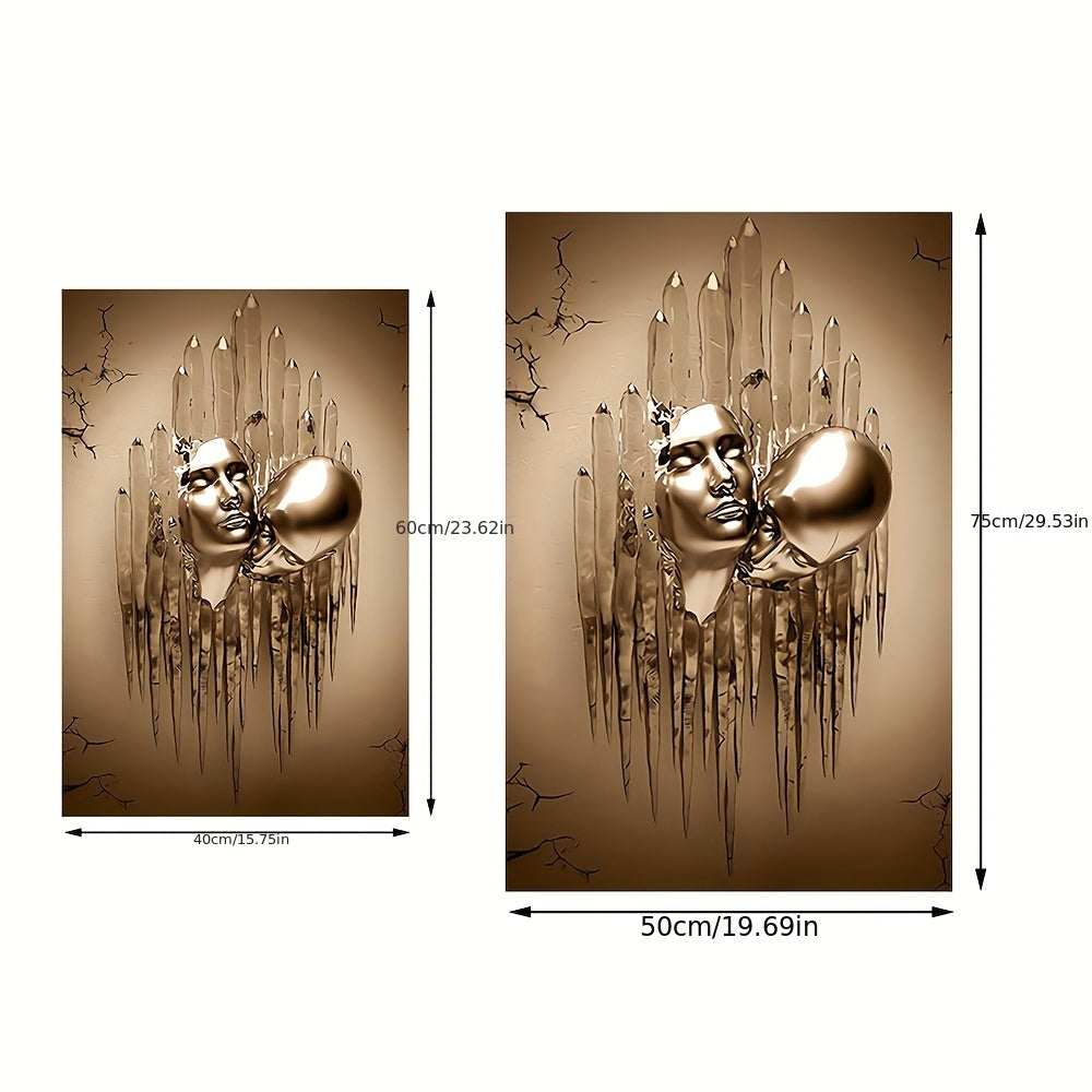 Love Couples Kissing Hug Abstract Canvas Painting - 1pc Wall Art for Bathroom Bedroom Office Living Room Home Decor - No Frame