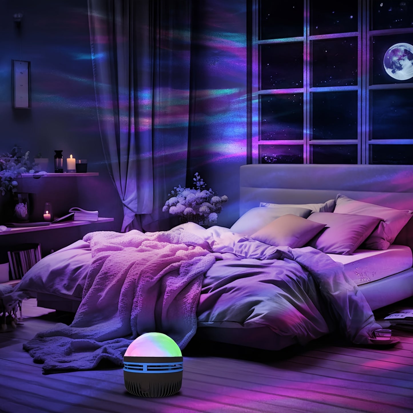 USB-Powered LED Northern Lights - Perfect for Bedroom Ambiance, Home Theater Decor, Halloween & Christmas - Available in Black or White, Christmas Decor