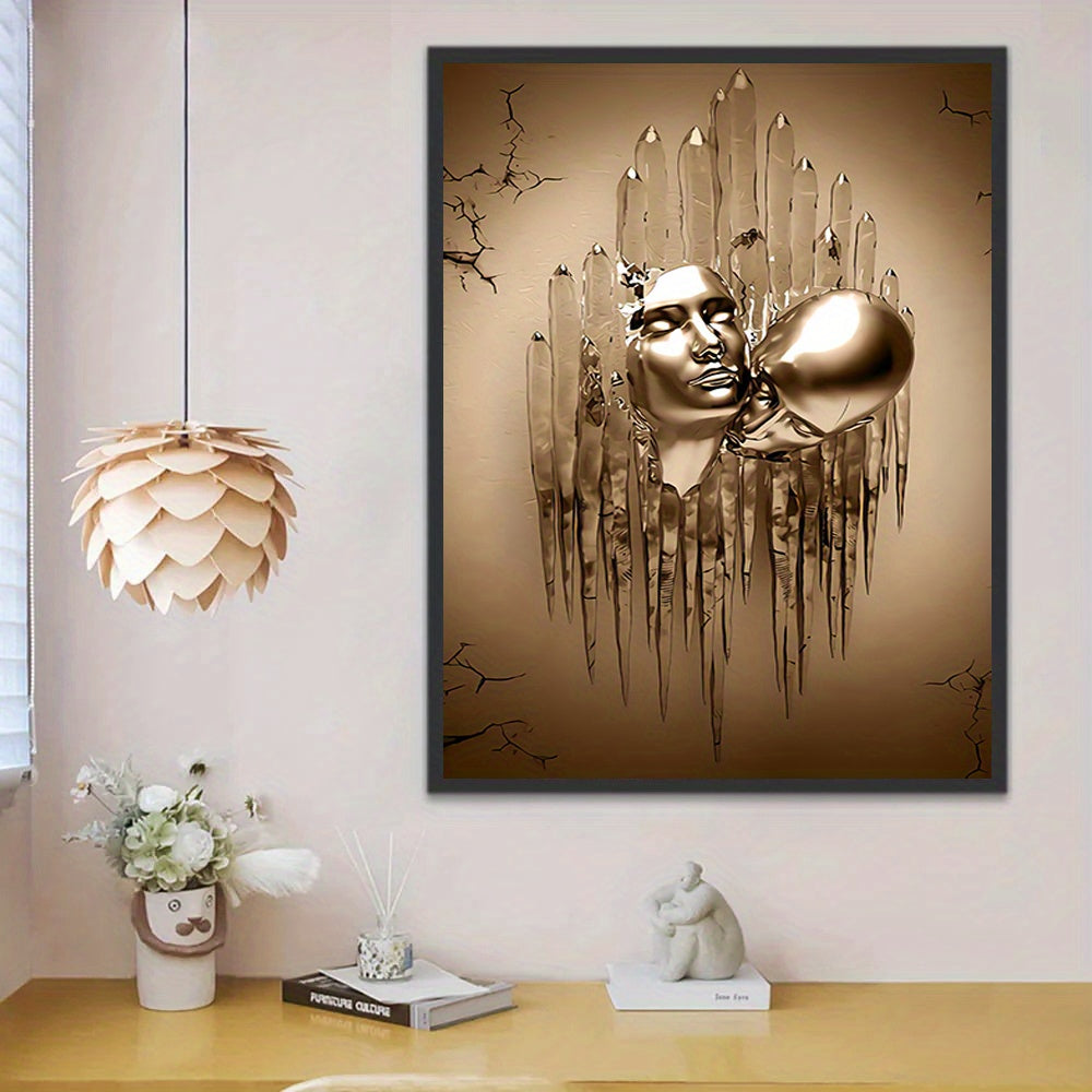Love Couples Kissing Hug Abstract Canvas Painting - 1pc Wall Art for Bathroom Bedroom Office Living Room Home Decor - No Frame