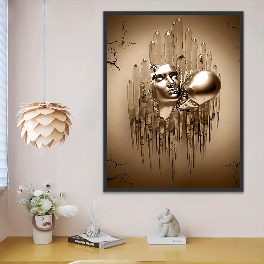 Love Couples Kissing Hug Abstract Canvas Painting - 1pc Wall Art for Bathroom Bedroom Office Living Room Home Decor - No Frame