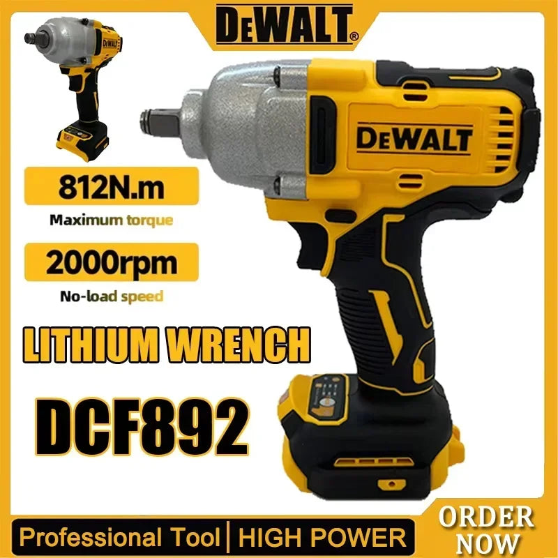 Dewalt DCF892 812N.m Brushless Electric Wrench 1/2 Inch Cordless Impact Driver High Torque Three Speed Auto Repair Power Tools