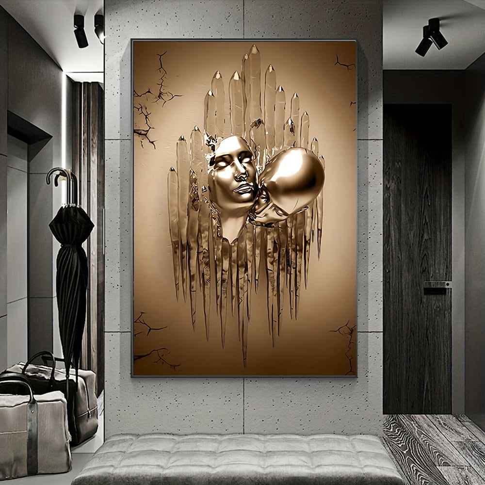 Love Couples Kissing Hug Abstract Canvas Painting - 1pc Wall Art for Bathroom Bedroom Office Living Room Home Decor - No Frame