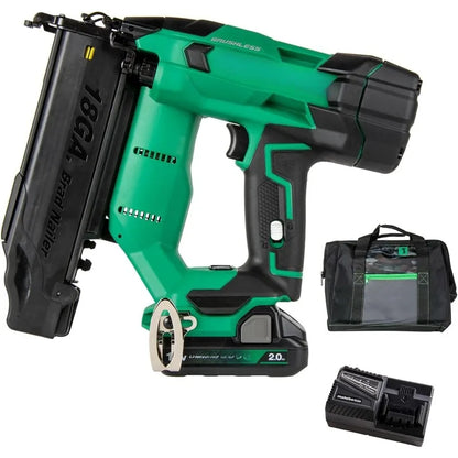 18V MultiVolt Brushless Compact Cordless Brad Nailer Kit, 18 Gauge With Power Tool 2.0Ah Lithium Ion Battery