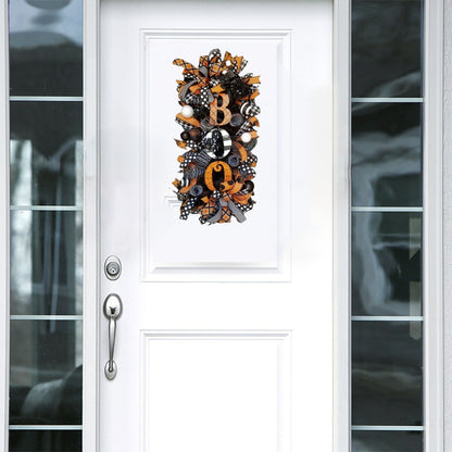 Halloween Swag Wreath, Autumn Wreath, Fall Boo Swag Wreaths, Scary Front Door Ornaments, Halloween Spider Mesh and