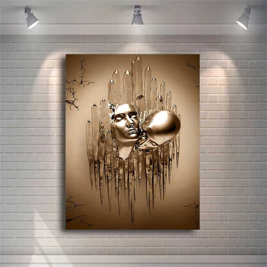Love Couples Kissing Hug Abstract Canvas Painting - 1pc Wall Art for Bathroom Bedroom Office Living Room Home Decor - No Frame