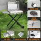 BBQ Gas Grill 3-Burner with Foldable Cart & Side Table, Portable Propane Grill with Lid for Outdoor Patio Backyard Barbecue