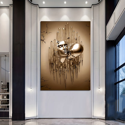 Love Couples Kissing Hug Abstract Canvas Painting - 1pc Wall Art for Bathroom Bedroom Office Living Room Home Decor - No Frame