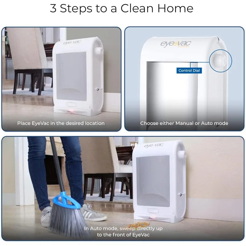 Touchless Vacuum Automatic Dustpan - Ultra Fast & Powerful - Great For Sweeping Salon Pet Hair Food Dirt Kitchen