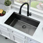 NEW-33Inch Black Undermount Kitchen Sink Workstation,Kitchen Sink Undermount Handmade 10" Deep Stainless Steel Single Bowl Sinks