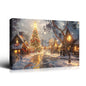 Christmas Gift Winter Wall Decor Snowy Village, Tree & Glowing Lights, Great for Festive Cheer & Home Christmas Decor