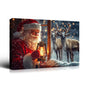 Christmas Gift Holiday Wall Decor Santa, Reindeer Snowy Lantern Scene, Great for Festive Cheer Perfect for Home Christmas Decor