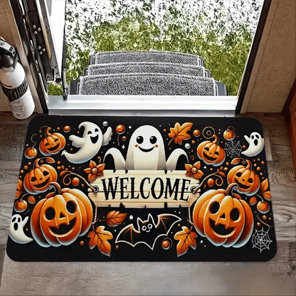 VIKAMA Halloween Carpet Cute Ghost Pumpkin Doormat Welcome Mat Rug For Bedroom  Live Room Carpet Outdoor Carpet Home Decoration