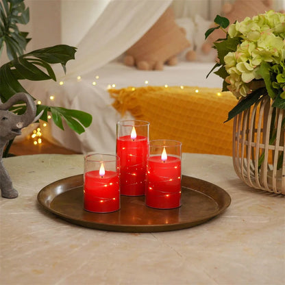 3Pcs Flameless LED Electronic Candle Dropping Wax Tea Light Realistic Flames Led Lamp Christmas Halloween Wedding Home Decor