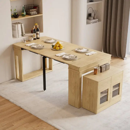 Modern Extendable Dining Table Rectangle Sideboard With Storage Kitchen Table Mesas De Comedor Mesa De Comedor Mesa Plegable