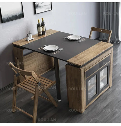Modern Extendable Dining Table Rectangle Sideboard With Storage Kitchen Table Mesas De Comedor Mesa De Comedor Mesa Plegable