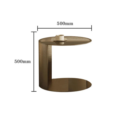 simple glass coffee table designer creative cream wind apartment living room household stainless steel tea table combination