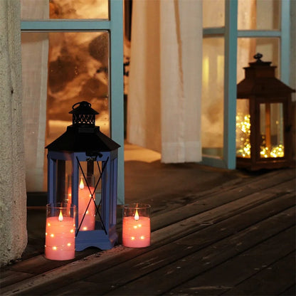 3Pcs Flameless LED Electronic Candle Dropping Wax Tea Light Realistic Flames Led Lamp Christmas Halloween Wedding Home Decor