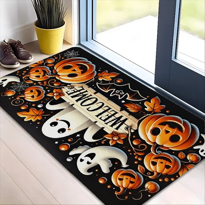 VIKAMA Halloween Carpet Cute Ghost Pumpkin Doormat Welcome Mat Rug For Bedroom  Live Room Carpet Outdoor Carpet Home Decoration