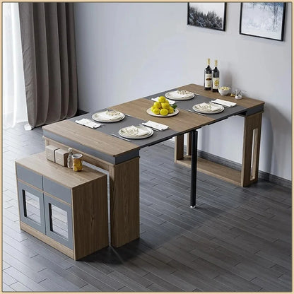 Modern Extendable Dining Table Rectangle Sideboard With Storage Kitchen Table Mesas De Comedor Mesa De Comedor Mesa Plegable