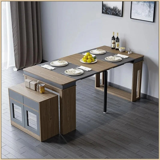 Modern Extendable Dining Table Rectangle Sideboard With Storage Kitchen Table Mesas De Comedor Mesa De Comedor Mesa Plegable