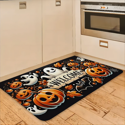 VIKAMA Halloween Carpet Cute Ghost Pumpkin Doormat Welcome Mat Rug For Bedroom  Live Room Carpet Outdoor Carpet Home Decoration